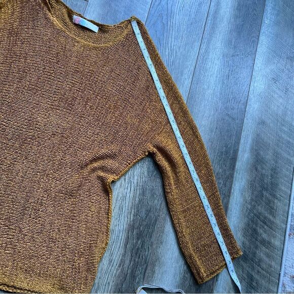 Free People Beach Naomi Tunic Sweater Swim Cover Up Mustard Yellow Gold Medium - Picture 9 of 11